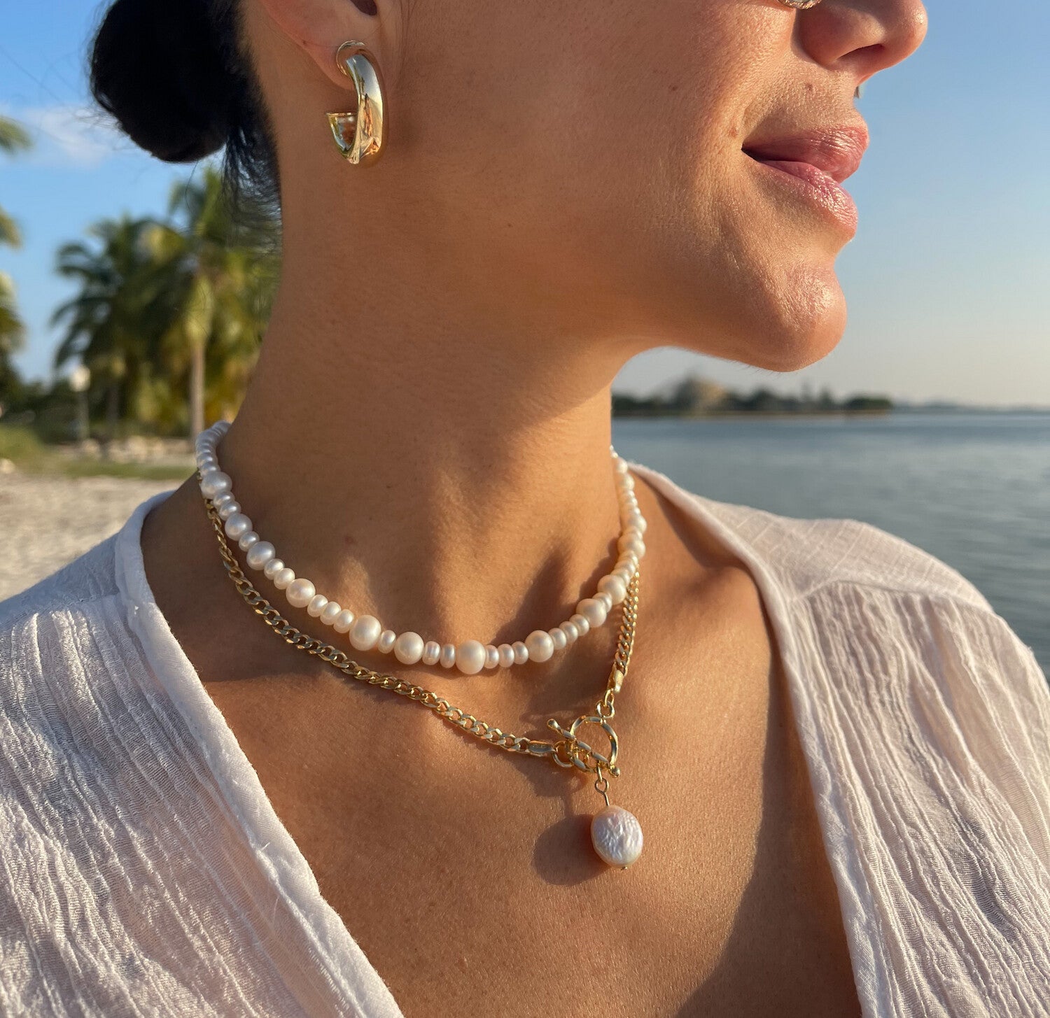 Nicole Pearl Gold Necklace