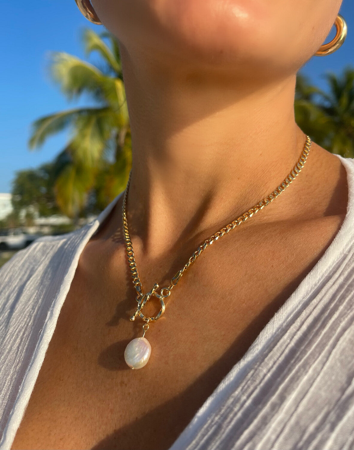 Nicole Pearl Gold Necklace