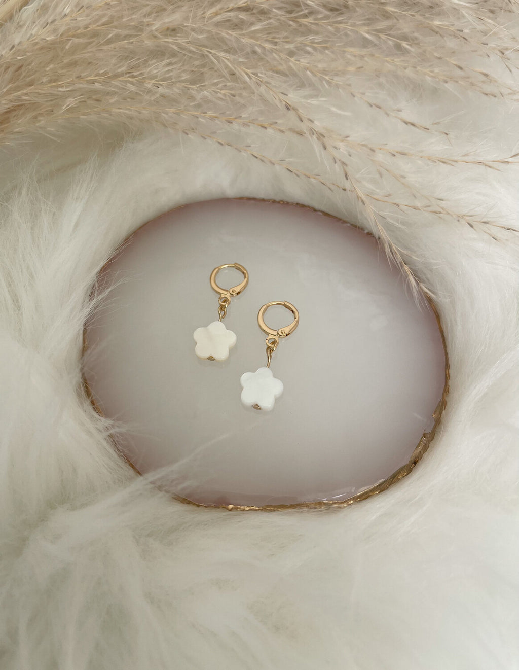 Mother of Pearl Gold Earrings