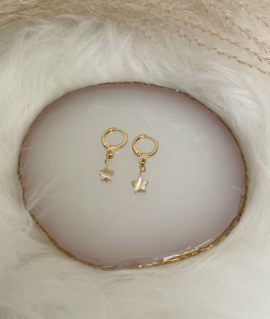 Mother of Pearl Gold Earrings