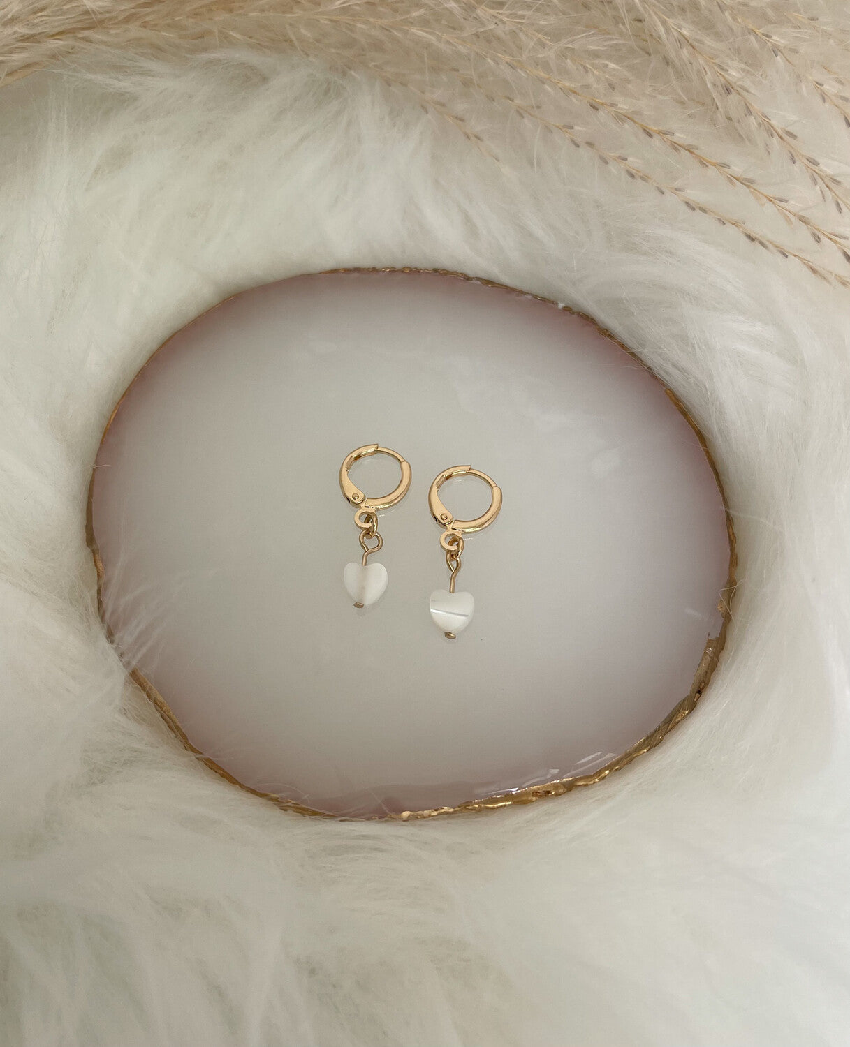Mother of Pearl Gold Earrings