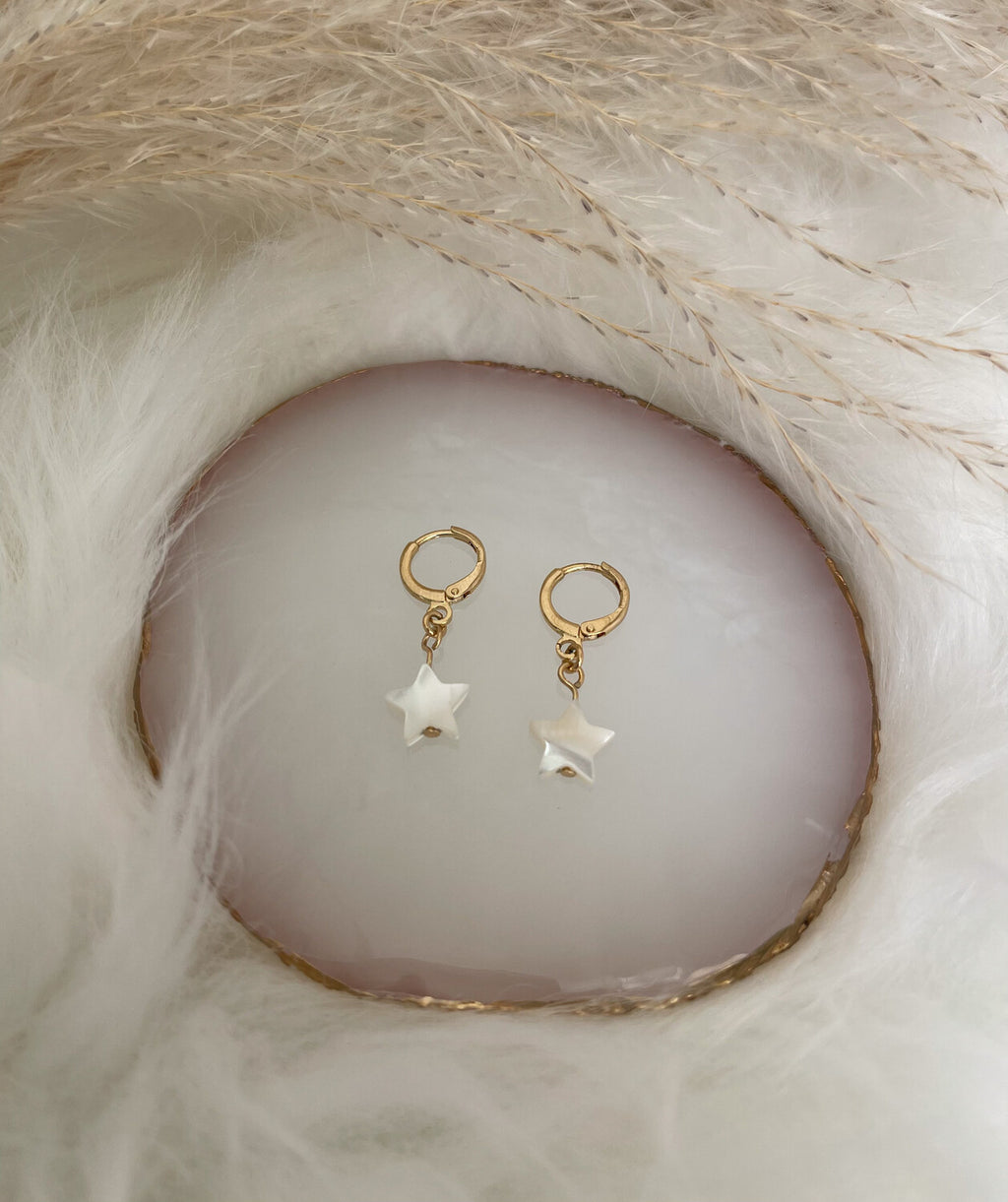 Mother of Pearl Gold Earrings