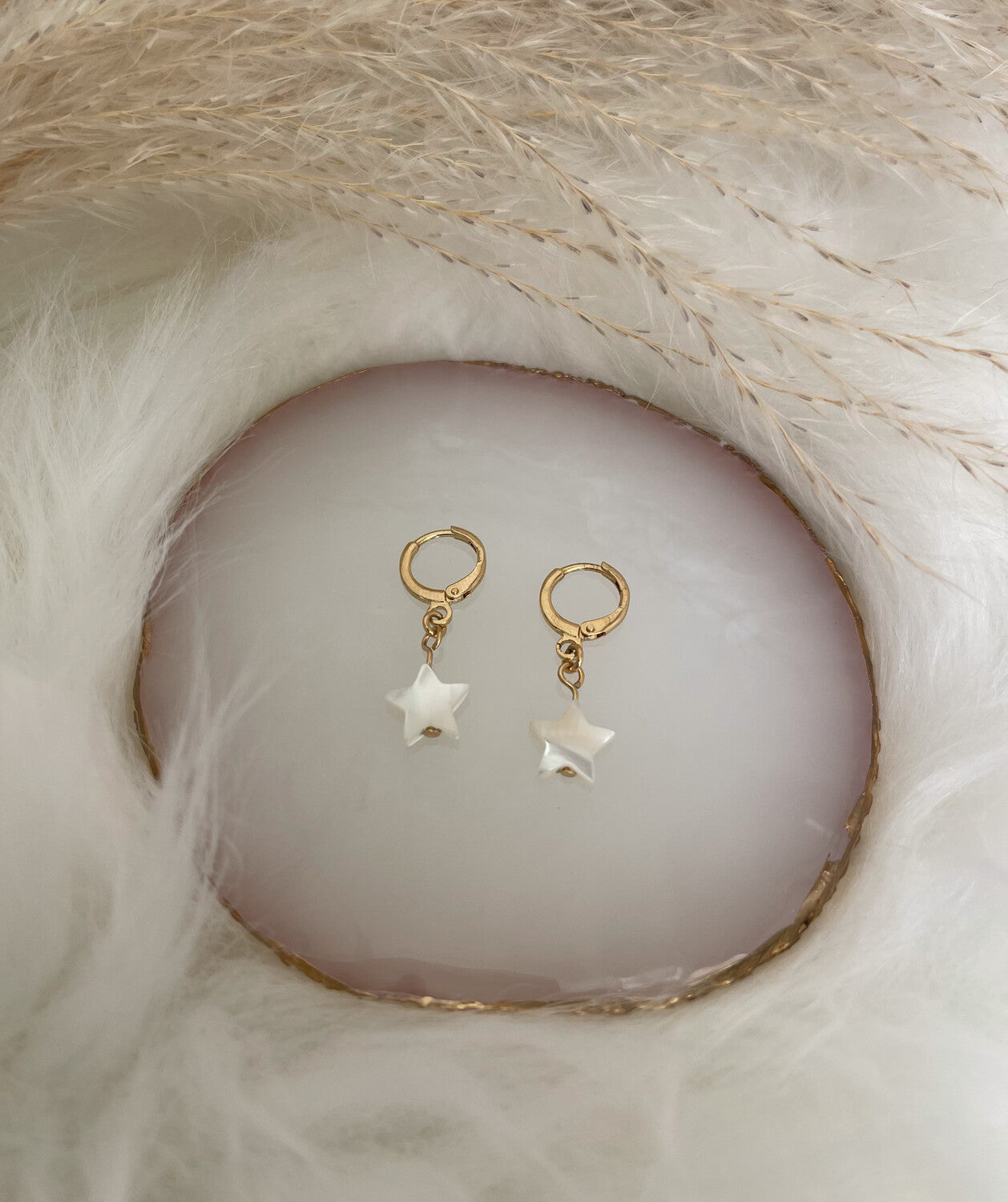Mother of Pearl Gold Earrings