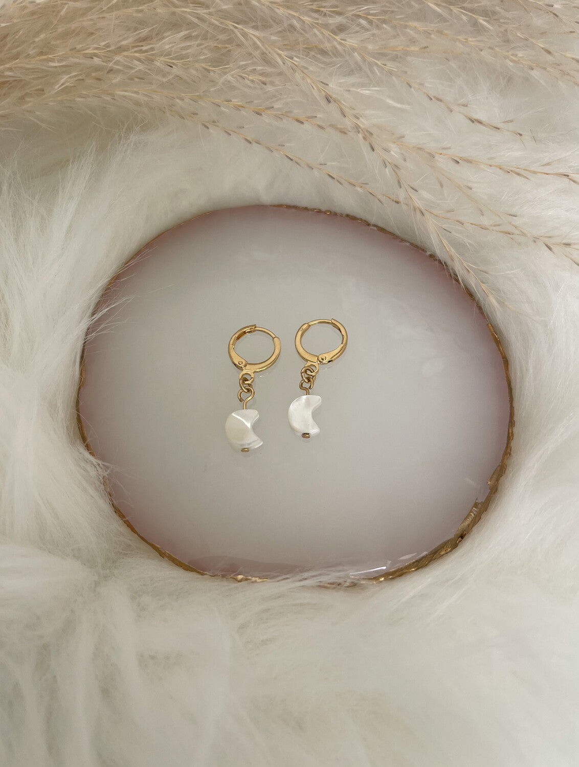 Mother of Pearl Gold Earrings