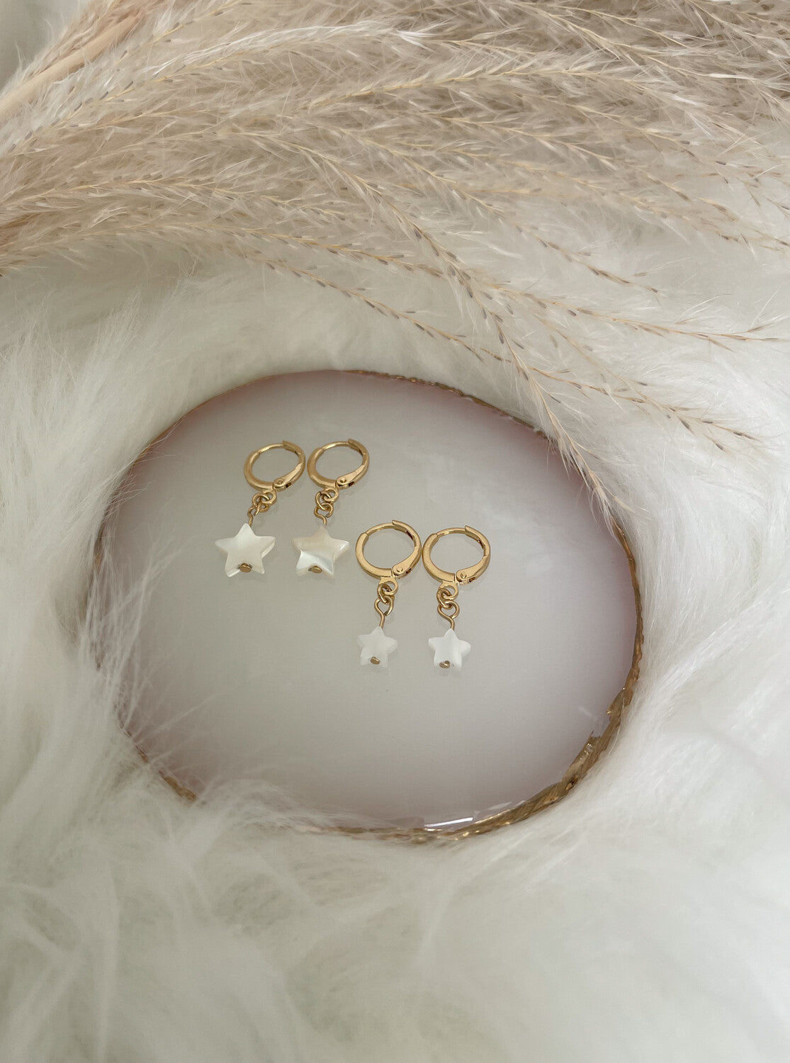 Mother of Pearl Gold Earrings