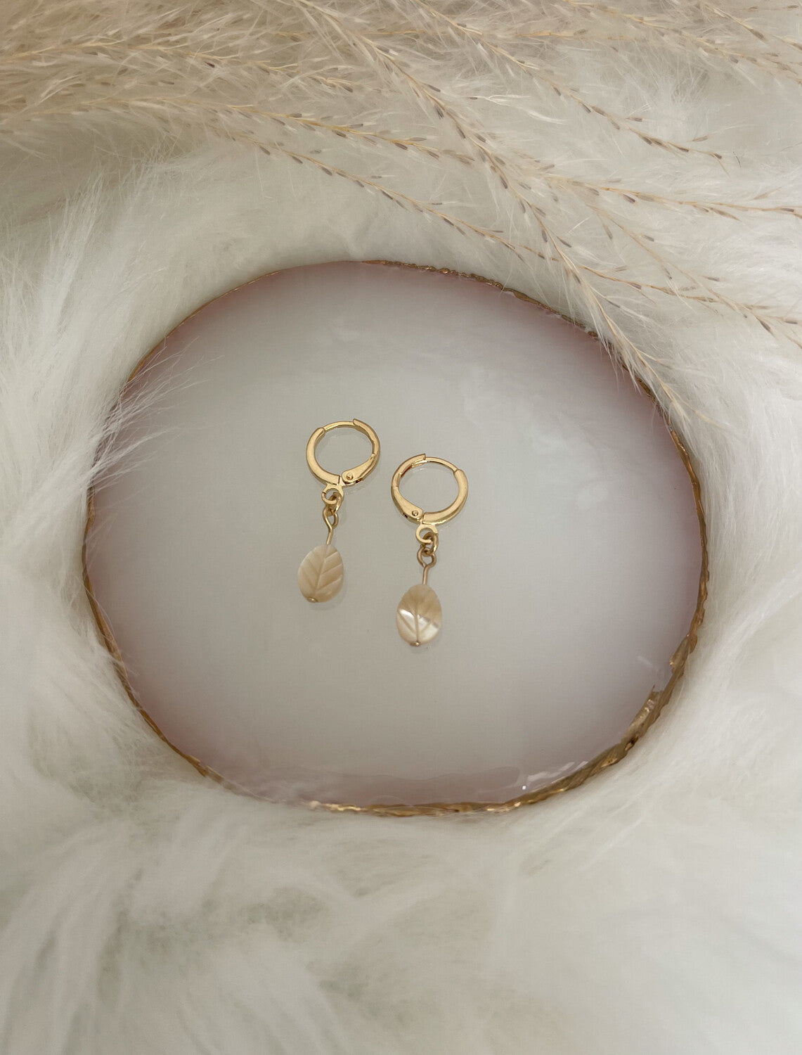 Mother of Pearl Gold Earrings