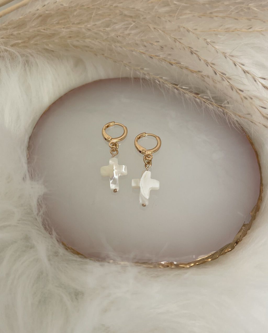 Mother of Pearl Gold Earrings