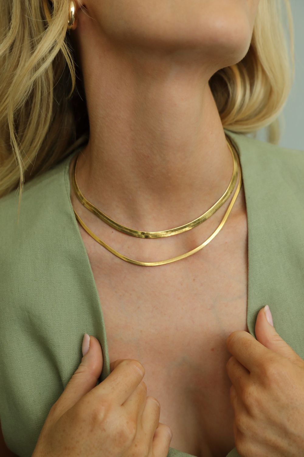 Gold Herringbone Necklace