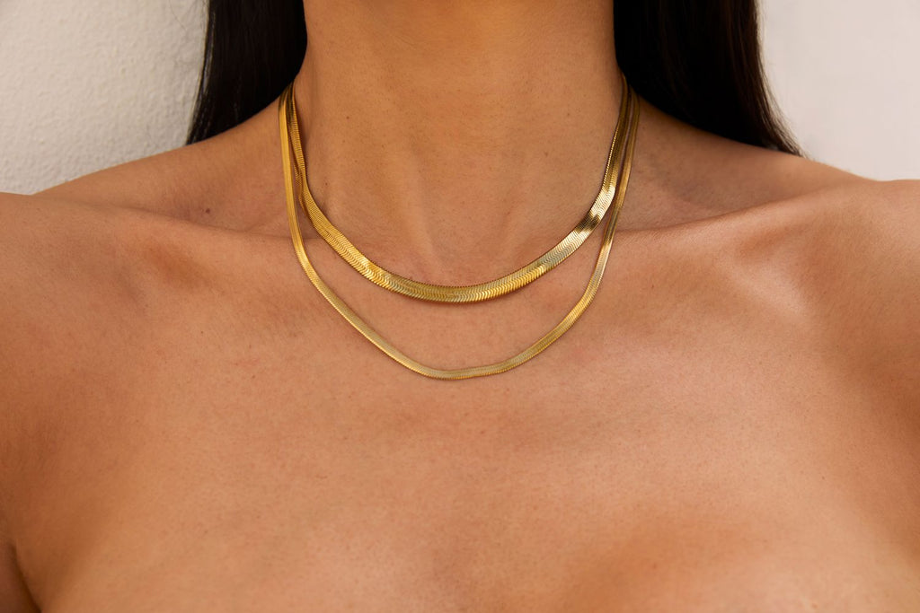Gold Herringbone Necklace