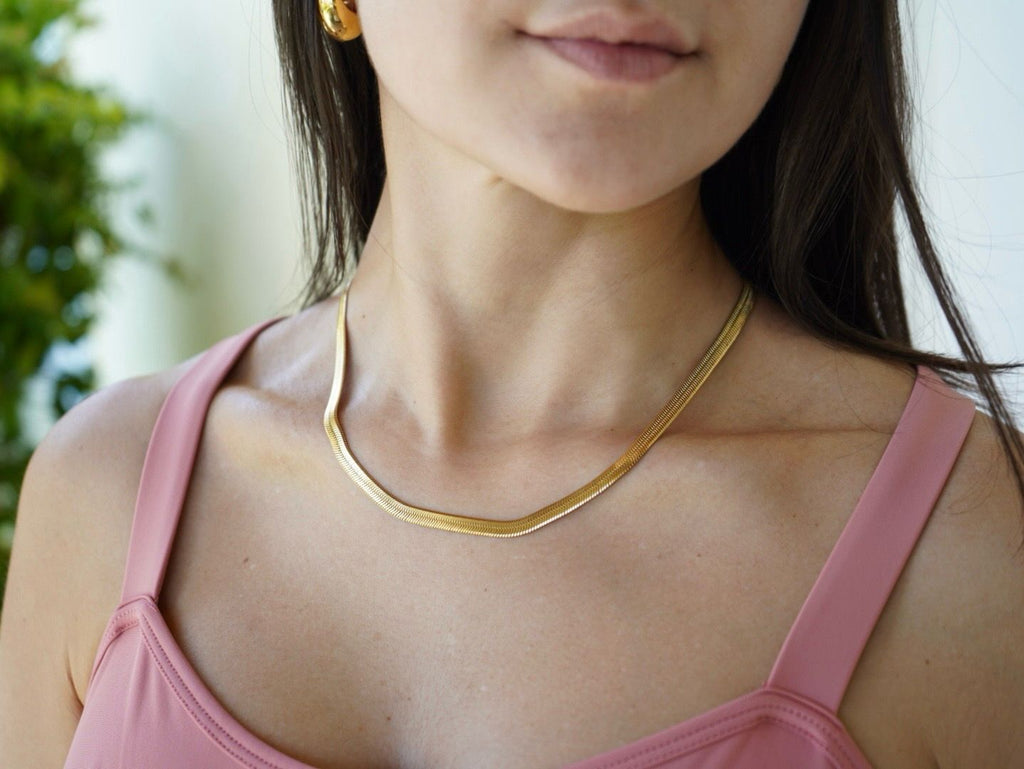 Gold Herringbone Necklace