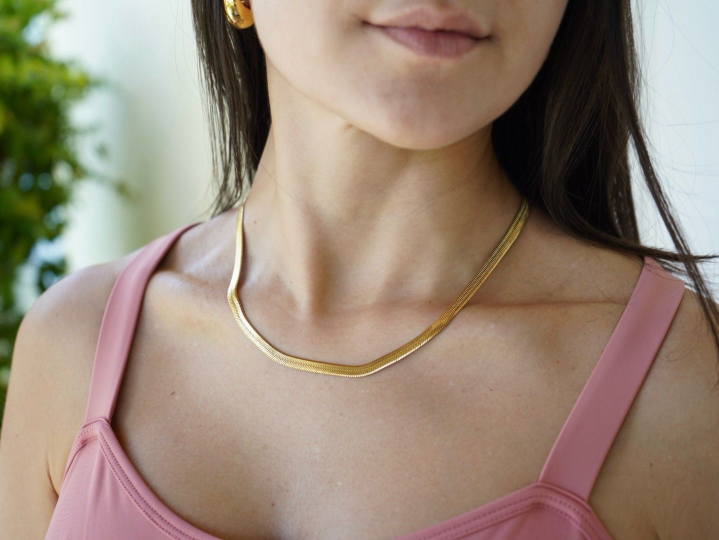Gold Herringbone Necklace