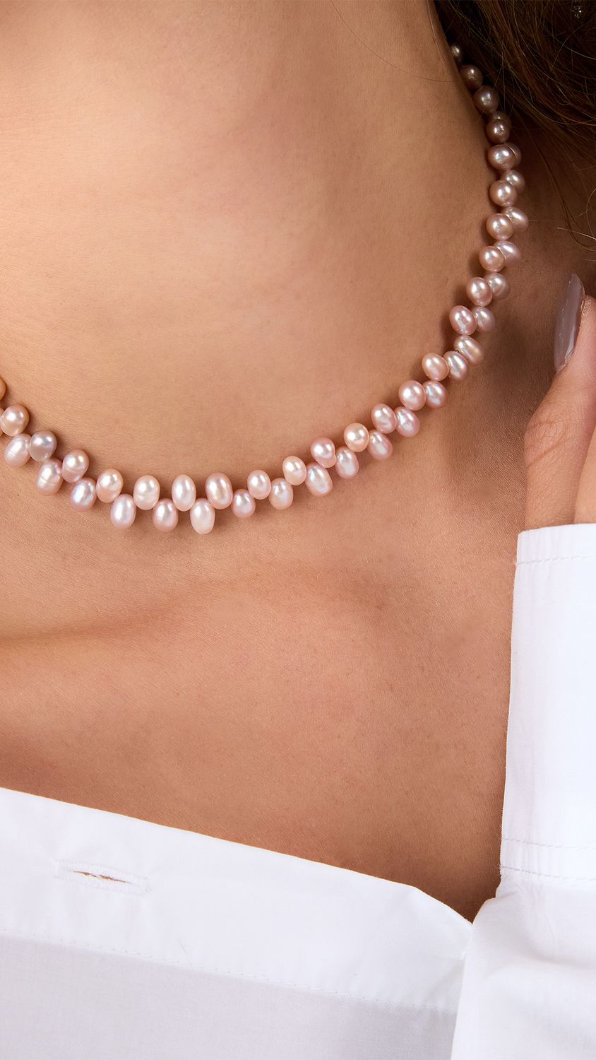 Minnie All Rose Pearls Necklace