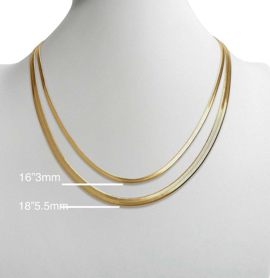 Gold Herringbone Necklace