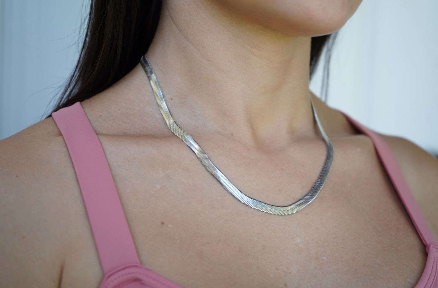 Herringbone Silver necklace