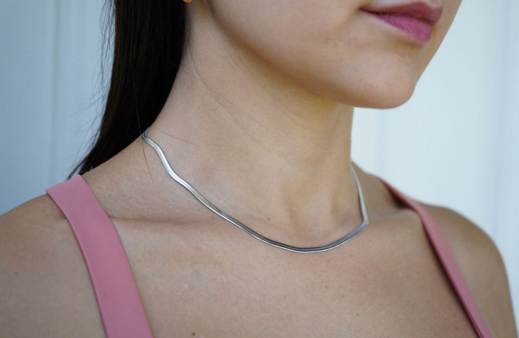 Herringbone Silver necklace