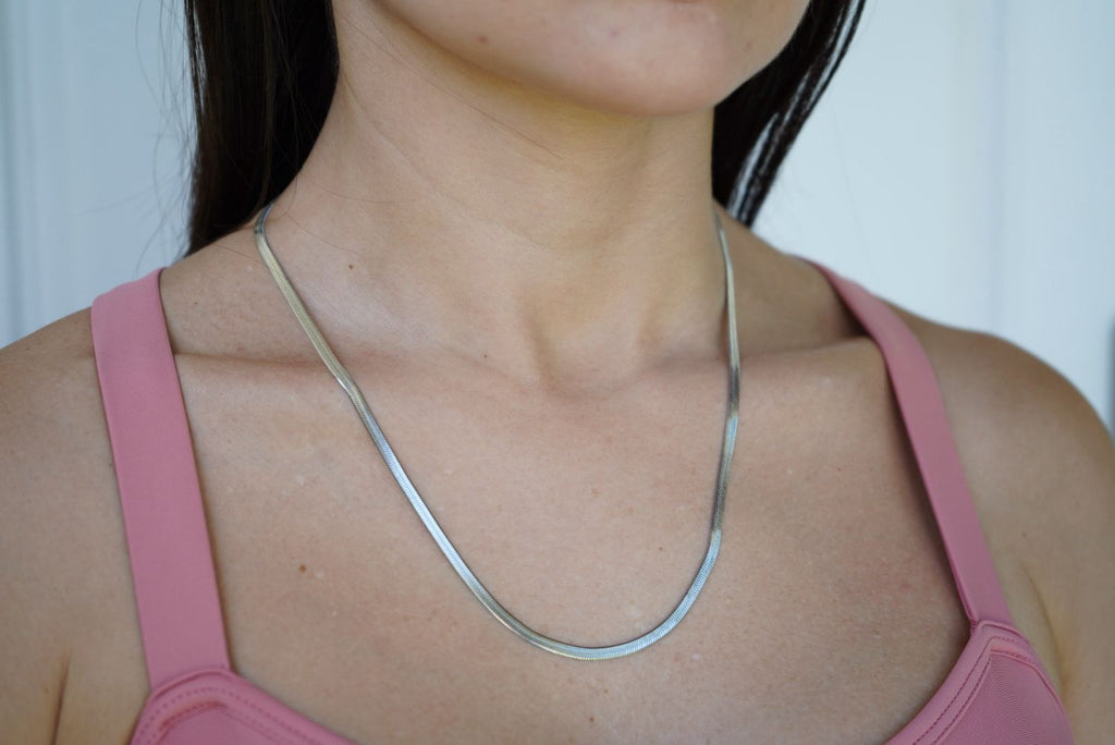 Herringbone Silver necklace