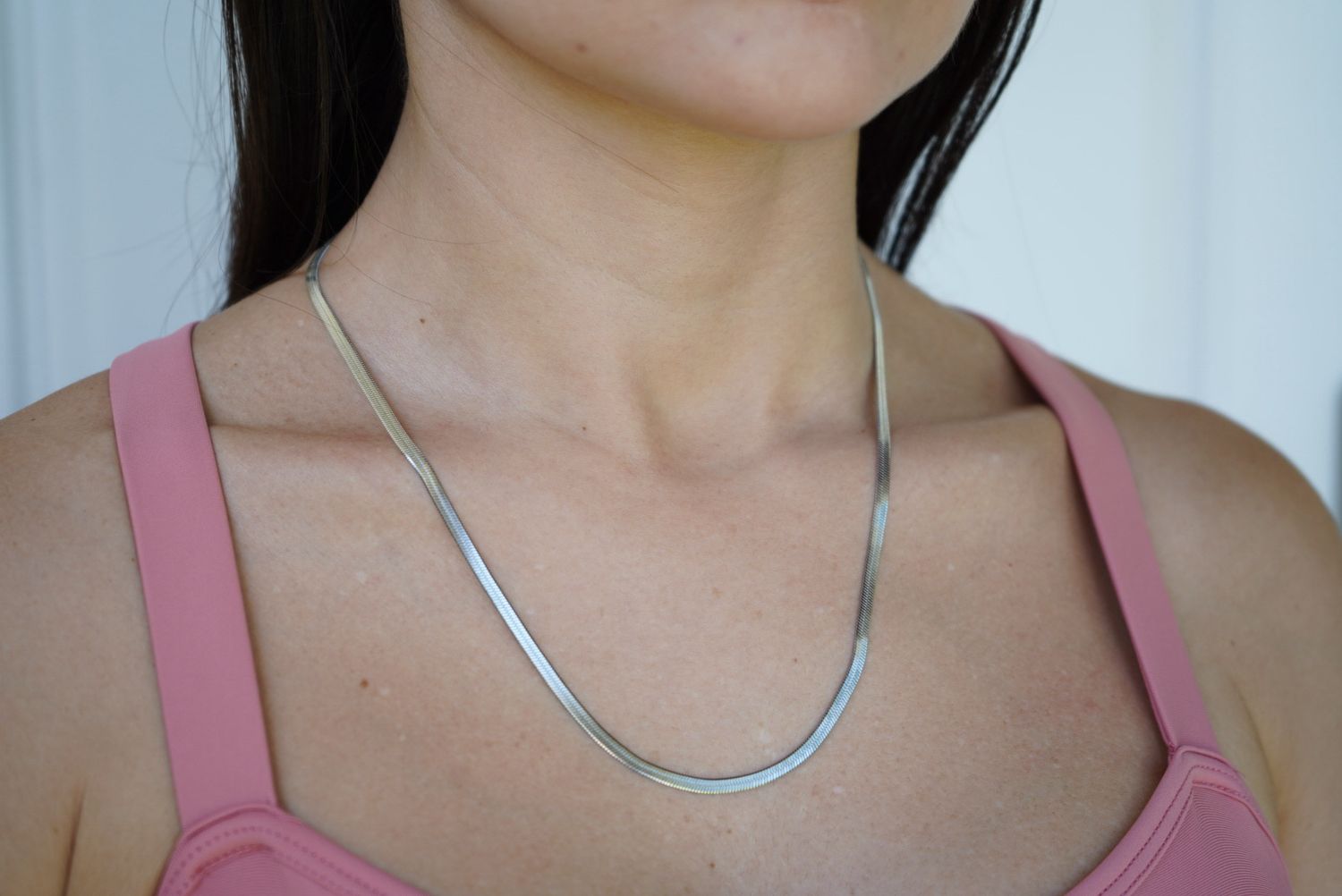 Herringbone Silver necklace