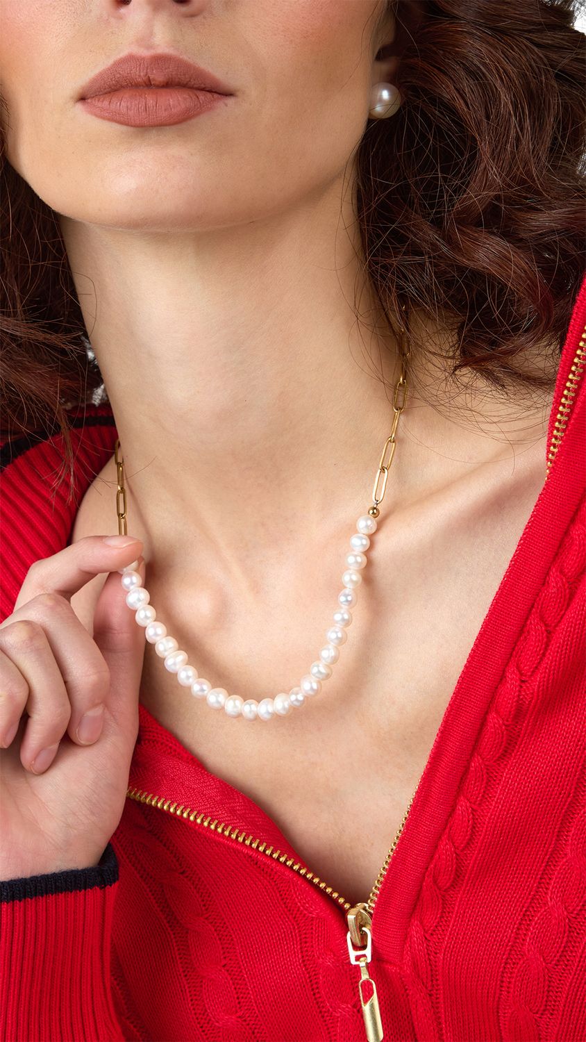 Amber pearls and gold Necklace