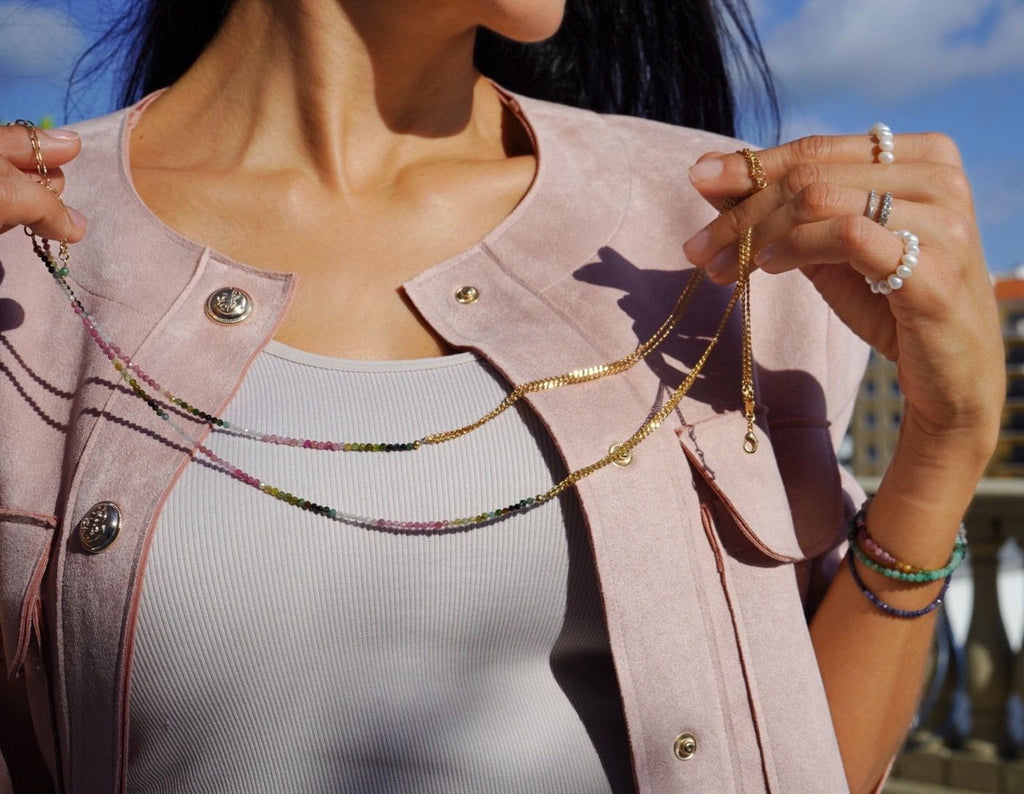 Cheri half Tourmaline Necklace