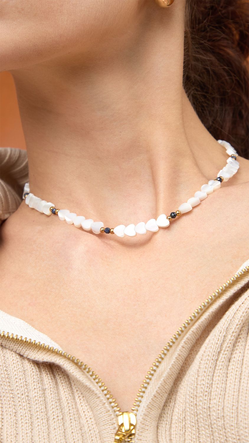 Margot heart mother of Pearl Necklace