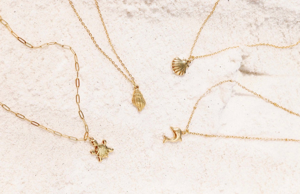 Coral glow necklace- 18k over stainless steel $48