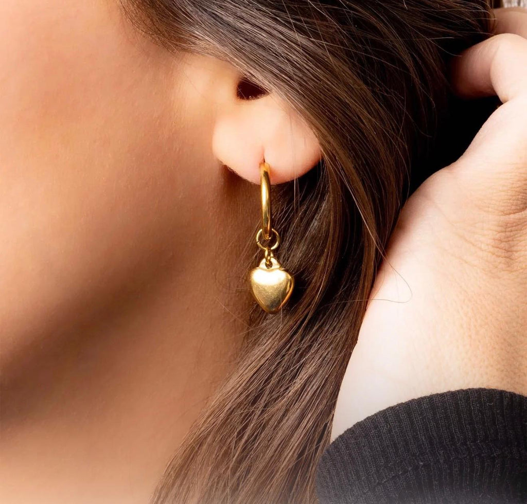 Cupid’s heart earrings