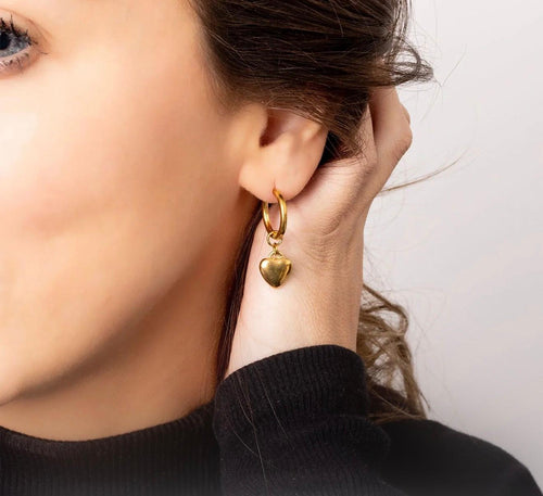Cupid’s heart earrings